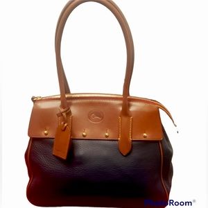 Dooney & Bourke Navy Pebble Leather Zip Top Wilson EUC